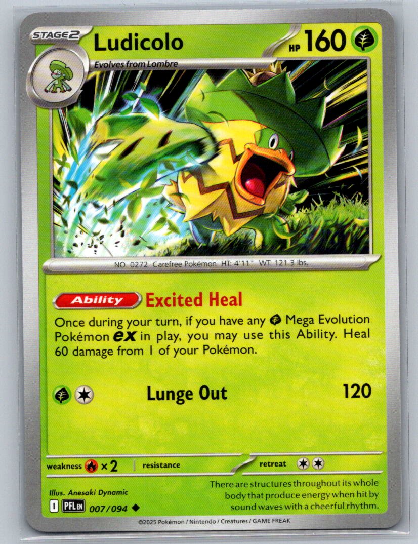 Ludicolo Uncommon ME02: Phantasmal Flames 007/094 NM
