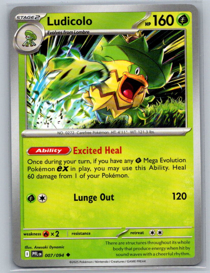 Ludicolo Uncommon ME02: Phantasmal Flames 007/094 NM