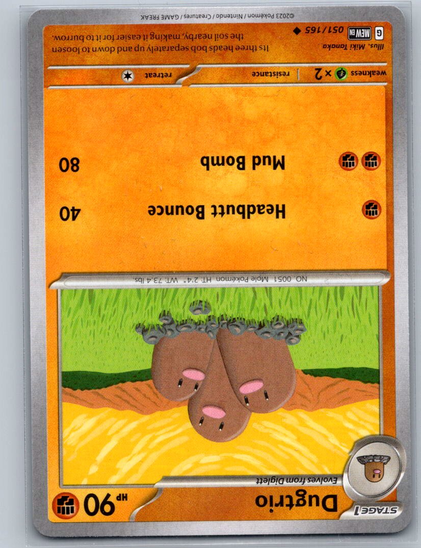 Dugtrio Uncommon SV: Scarlet & Violet 151 051/165 NM