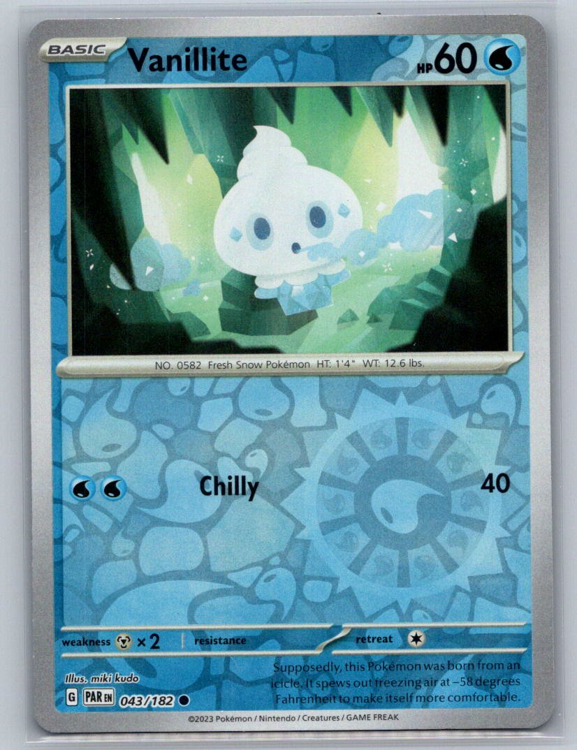 Vanillite Reverse Holo Common SV04: Paradox Rift 043/182 NM
