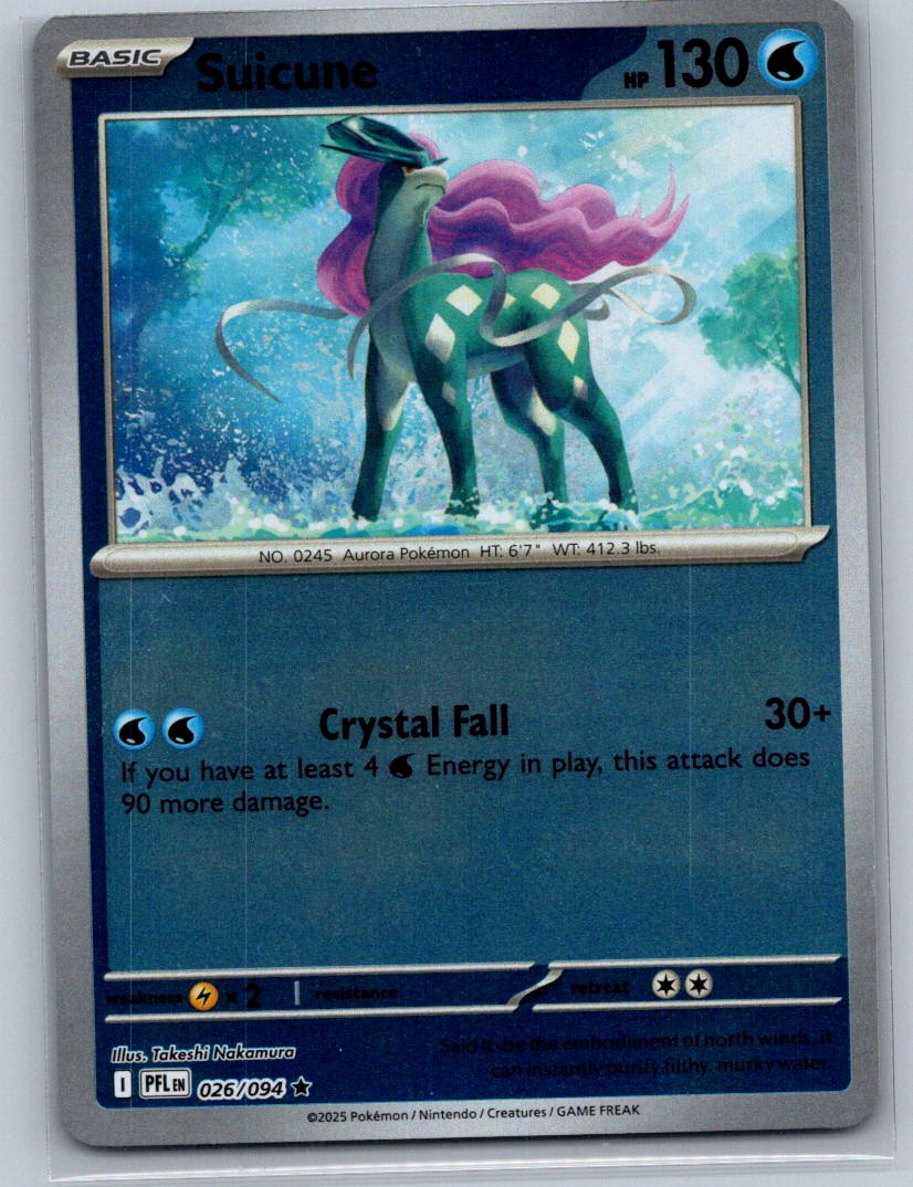 Suicune Reverse Holo Rare ME02: Phantasmal Flames 026/094 NM