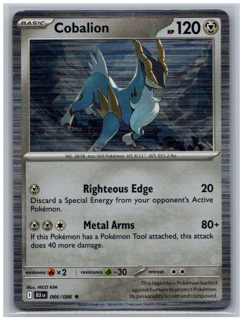 Cobalion Holo Rare SV: Black Bolt 066/086 NM