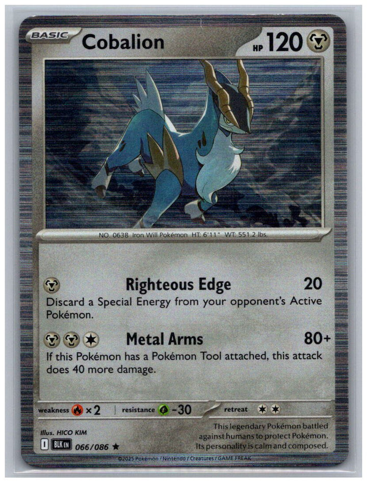 Cobalion Holo Rare SV: Black Bolt 066/086 NM