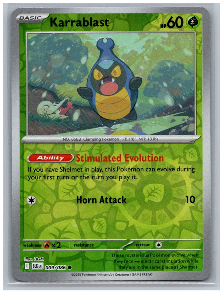 Karrablast Reverse Holo Common SV: Black Bolt 009/086 NM