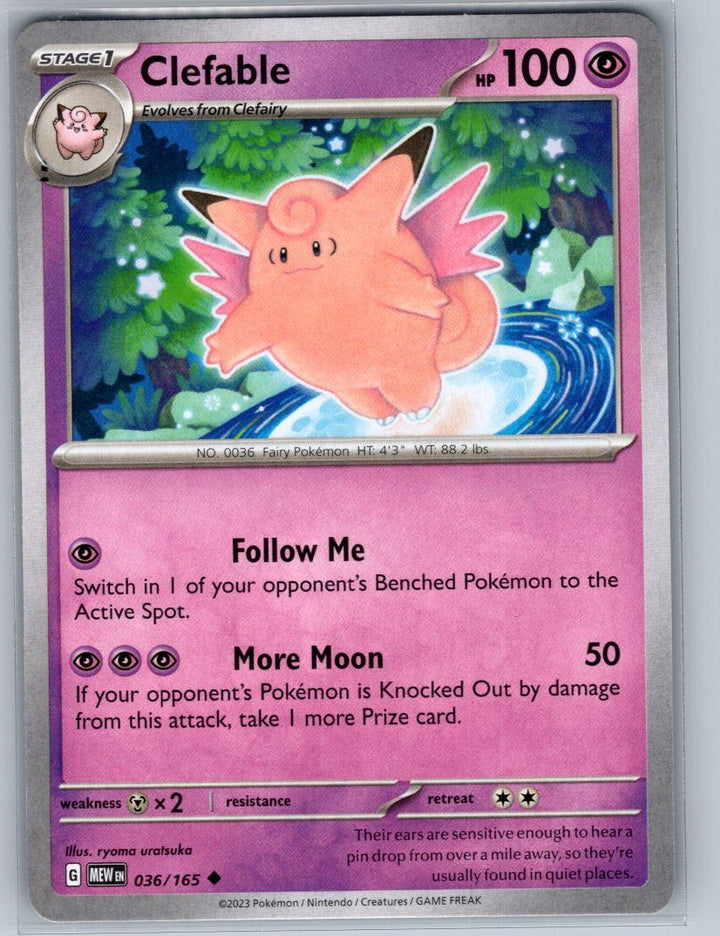 Clefable Uncommon SV: Scarlet & Violet 151 036/165 NM