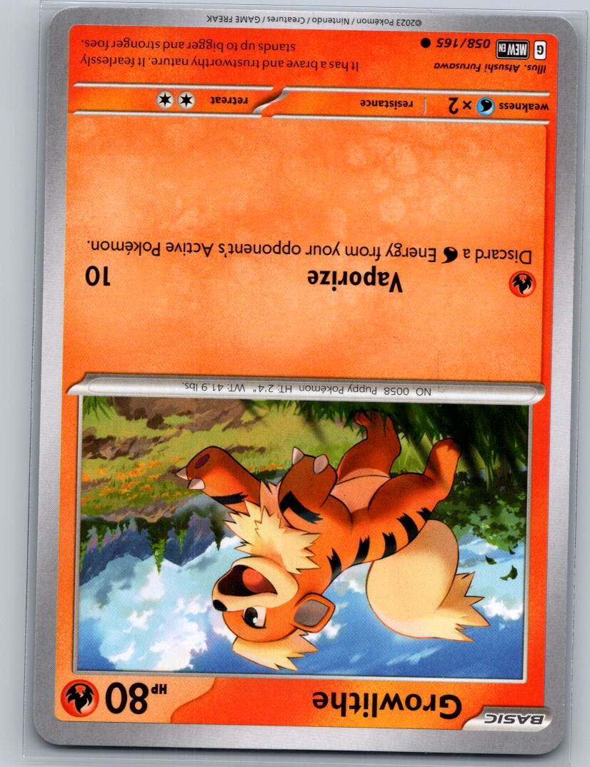Growlithe Common SV: Scarlet & Violet 151 058/165 NM