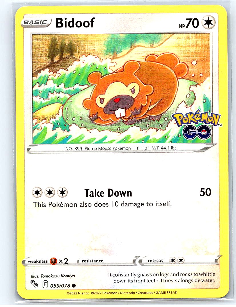 Bidoof Common Pokemon GO 059/078 NM