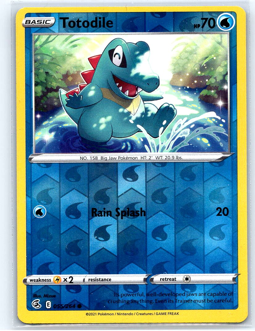 Totodile Reverse Holo Common SWSH08: Fusion Strike 055/264 NM