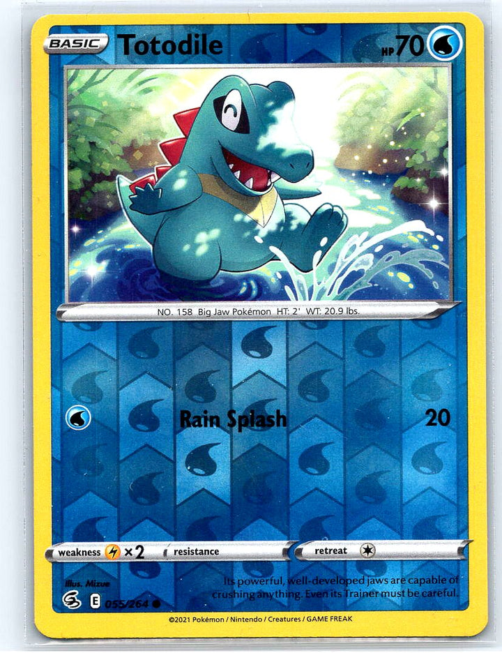 Totodile Reverse Holo Common SWSH08: Fusion Strike 055/264 NM