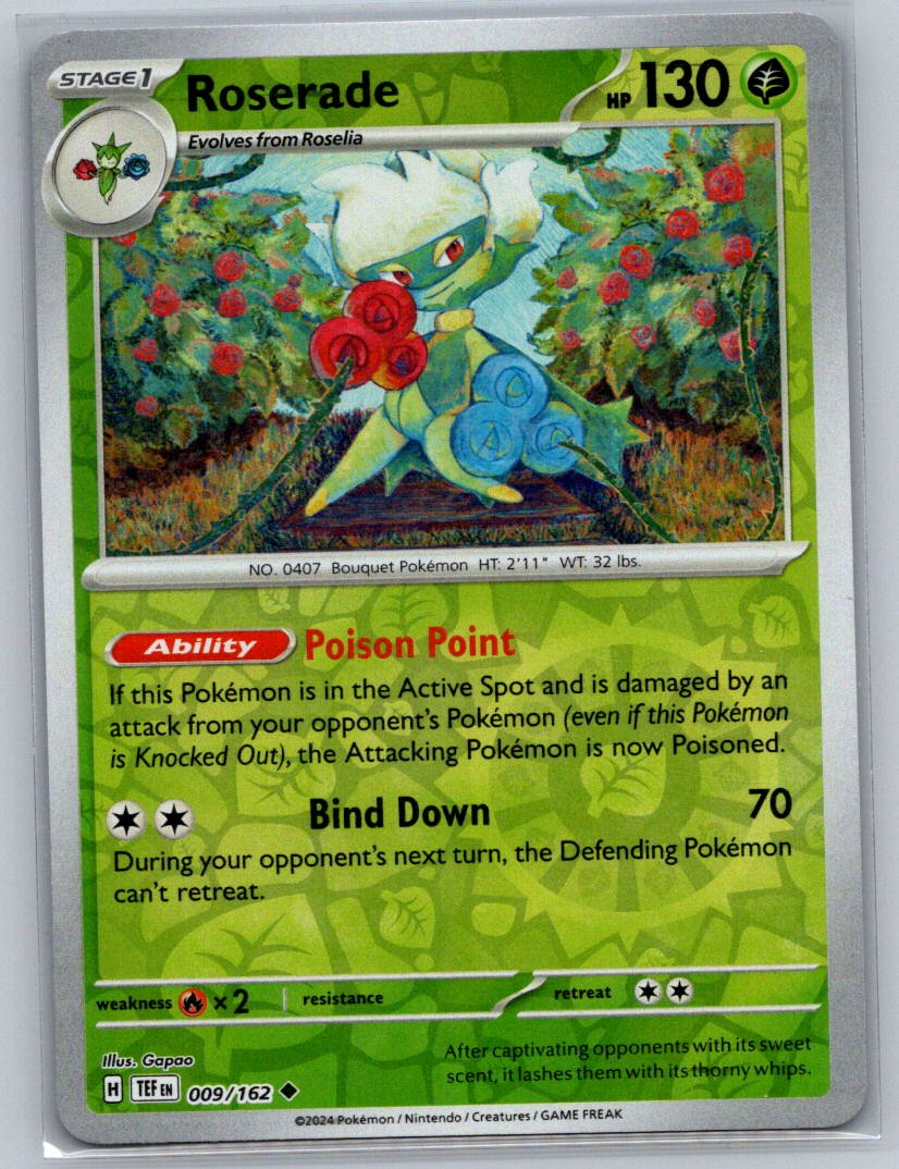 Roserade Reverse Holo Uncommon SV05: Temporal Forces 009/162 NM
