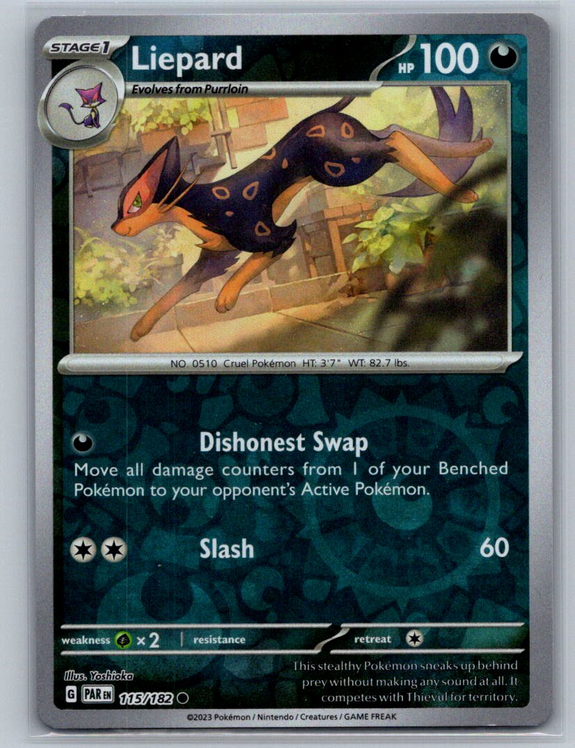 Liepard Reverse Holo Common SV04: Paradox Rift 115/182 NM