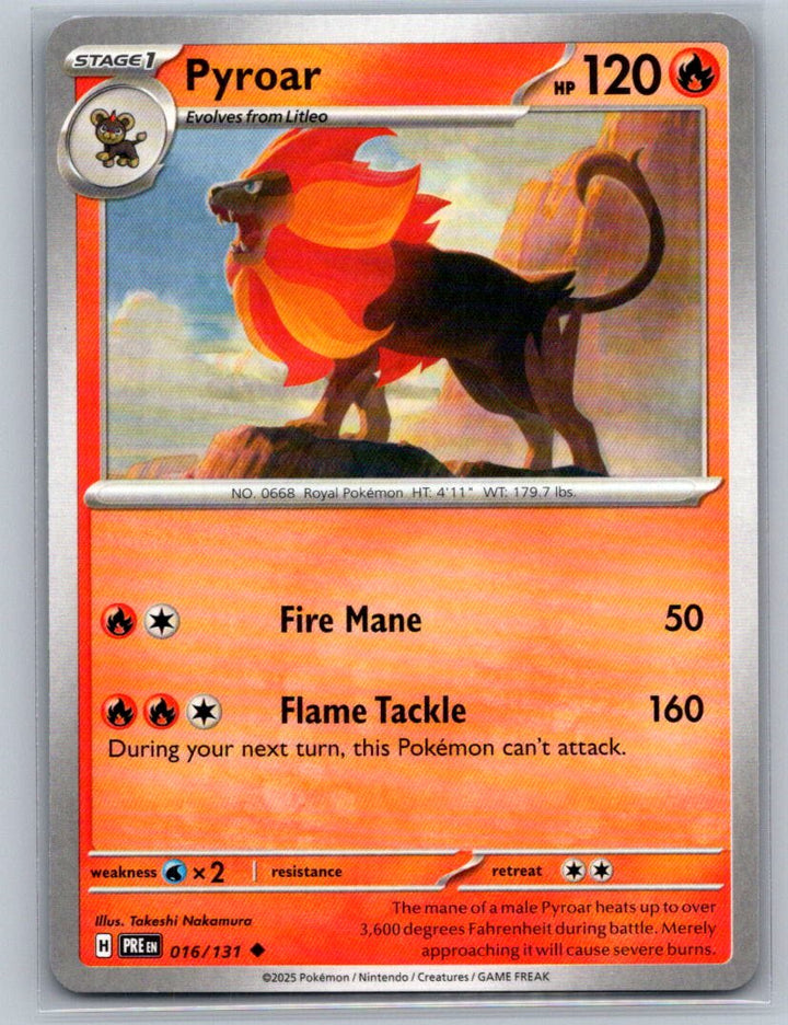 Pyroar Uncommon SV: Prismatic Evolutions 016/131 NM
