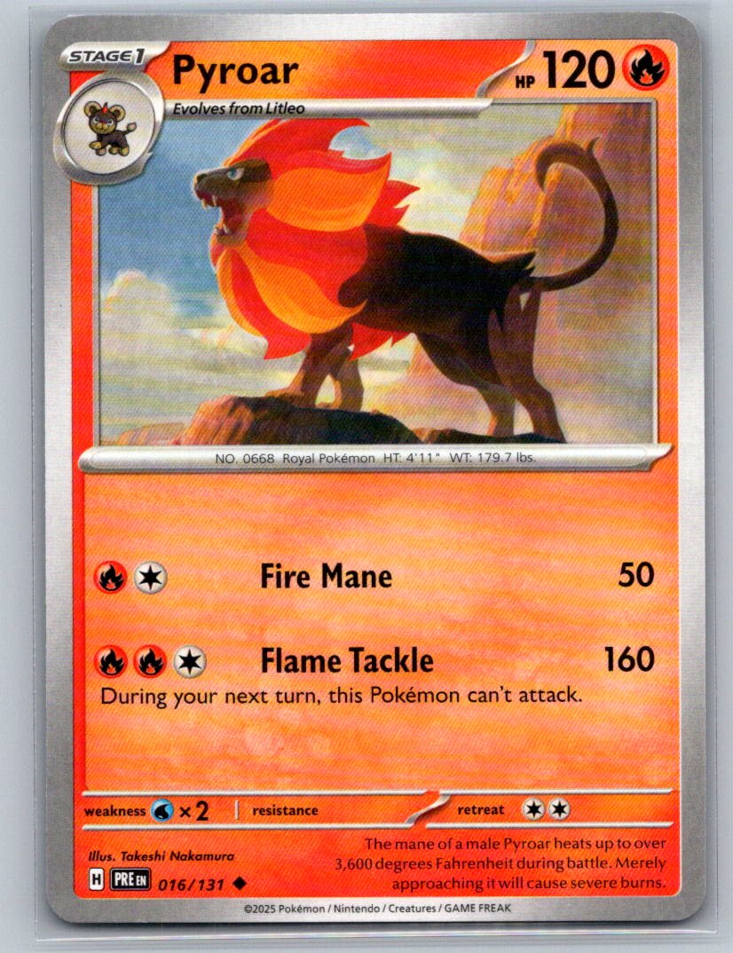 Pyroar Uncommon SV: Prismatic Evolutions 016/131 NM