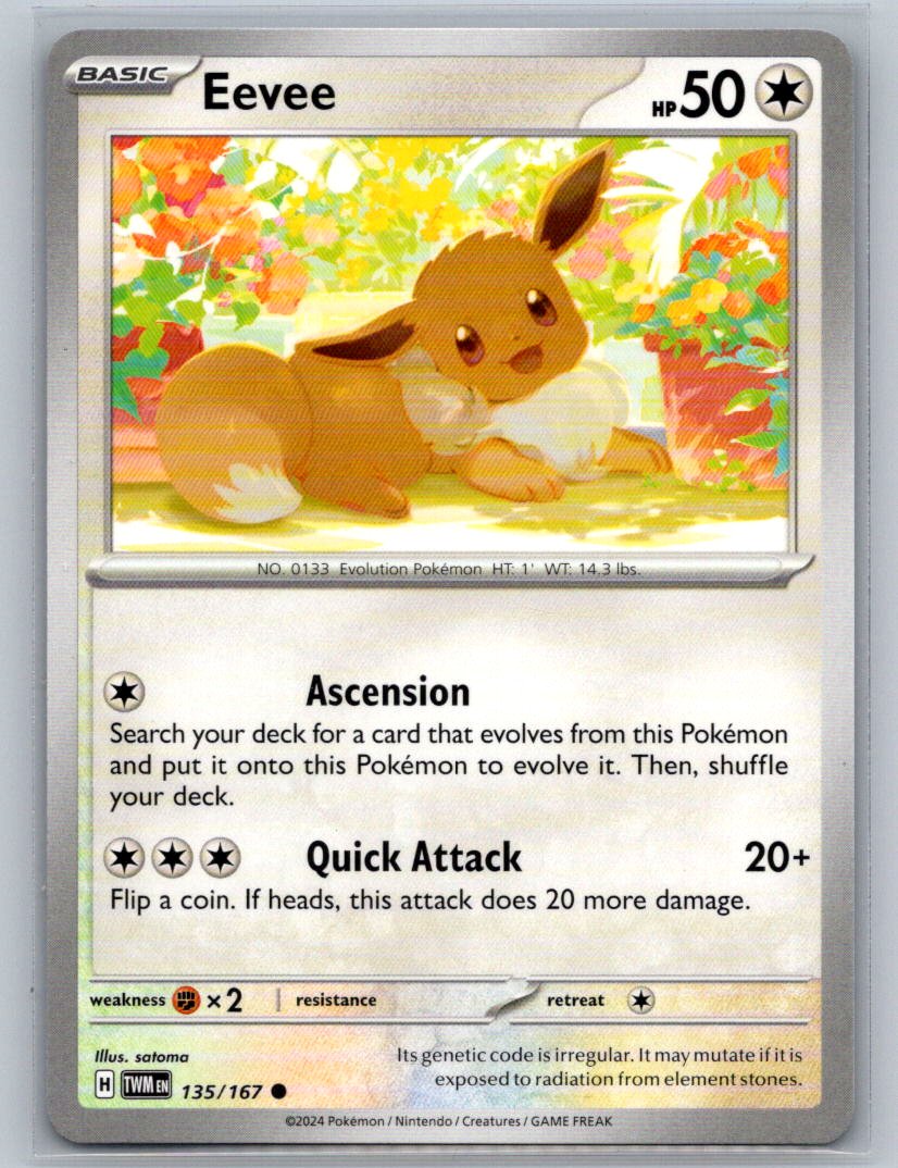 Eevee Common SV06: Twilight Masquerade 135/167 NM