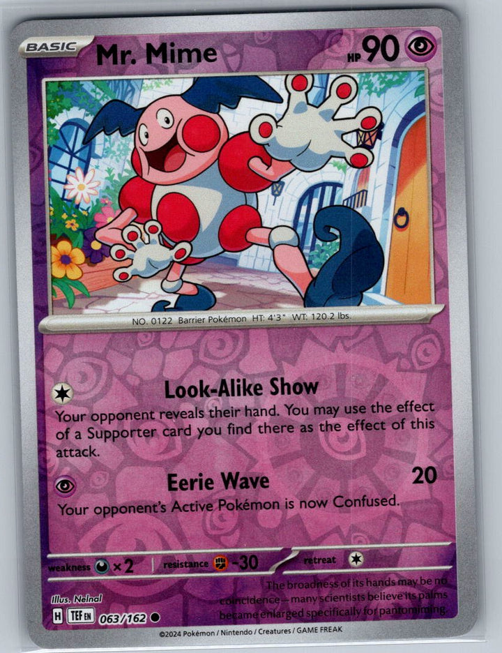 Mr. Mime Reverse Holo Common SV05: Temporal Forces 063/162 NM