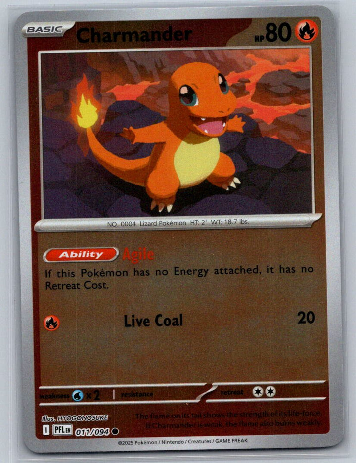 Charmander Reverse Holo Common ME02: Phantasmal Flames 011/094 NM