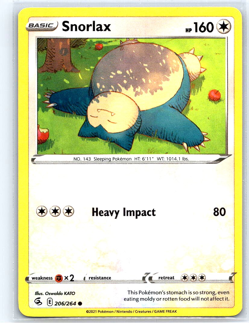 Snorlax Common SWSH08: Fusion Strike 206/264 NM