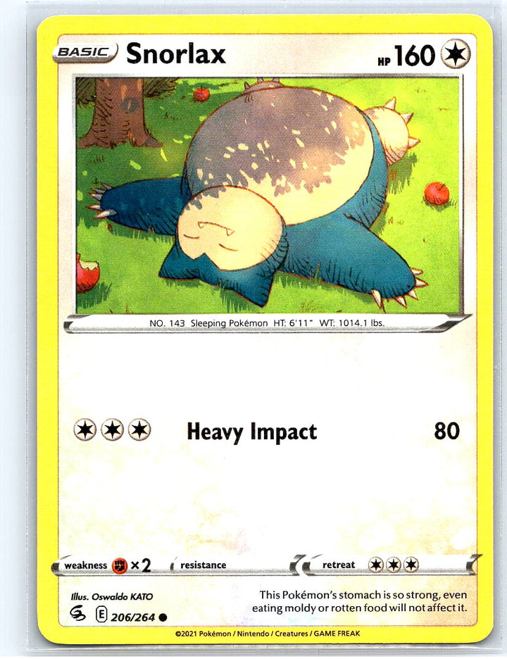 Snorlax Common SWSH08: Fusion Strike 206/264 NM