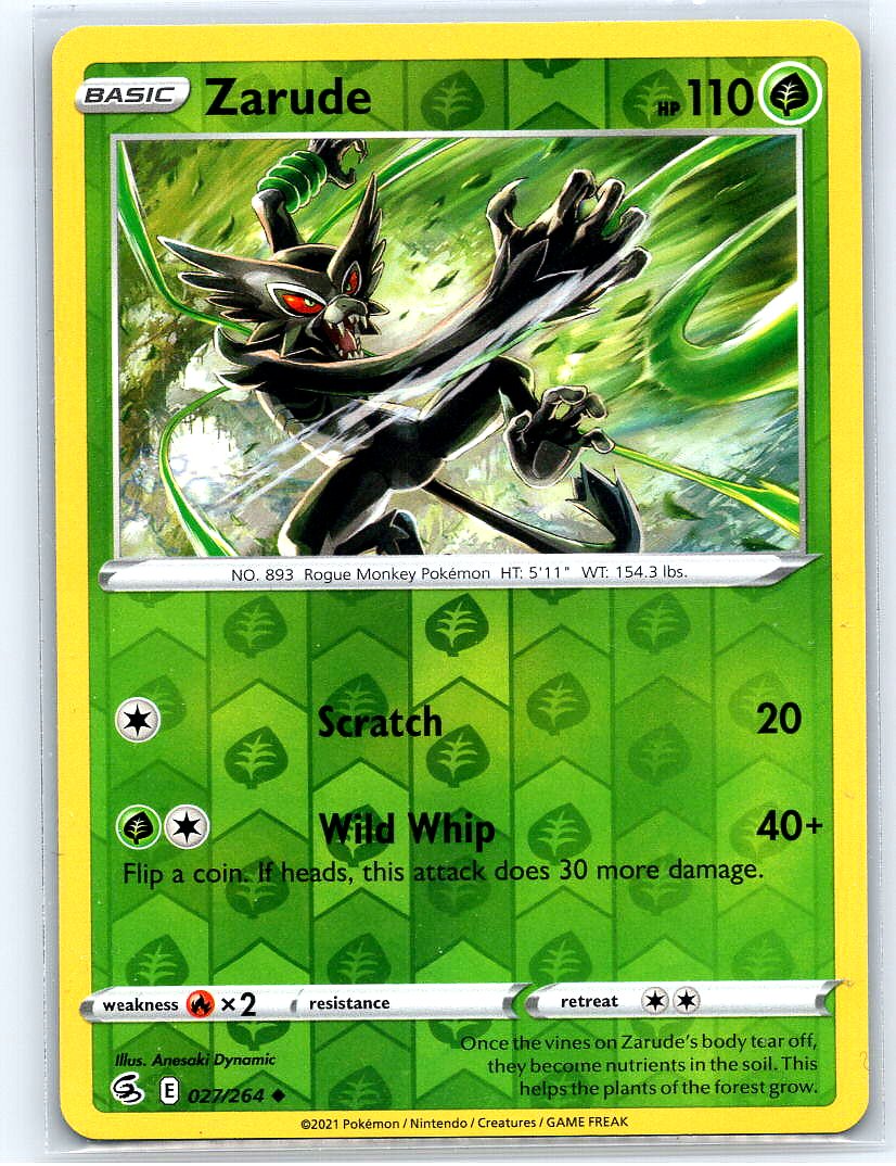 Zarude Reverse Holo Uncommon SWSH08: Fusion Strike 027/264 NM