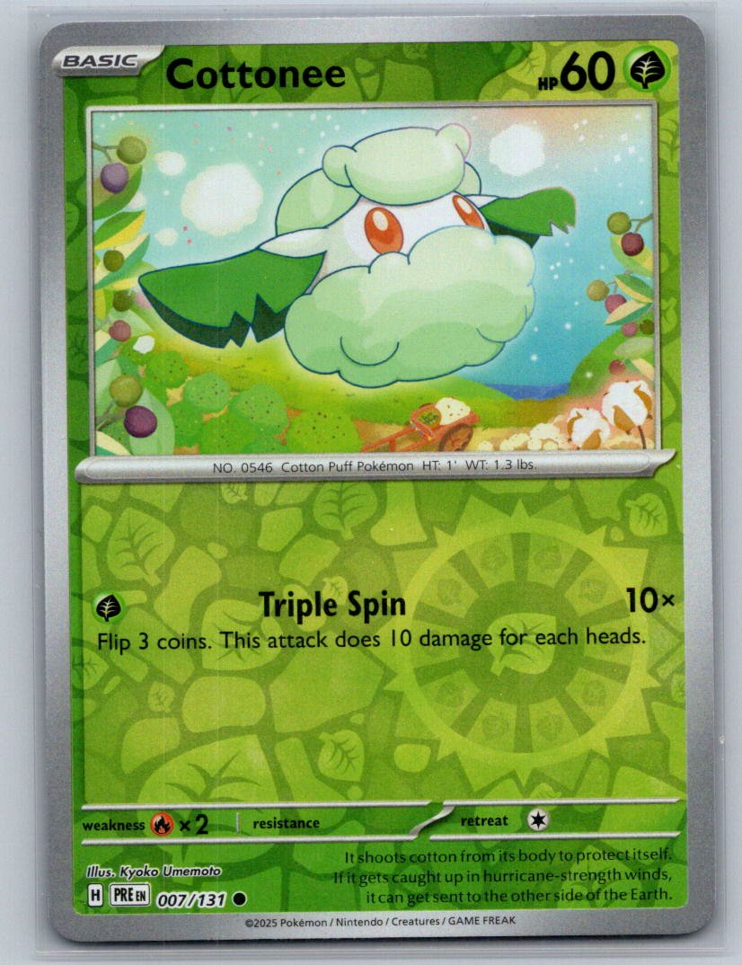 Cottonee Reverse Holo Common SV: Prismatic Evolutions 007/131 NM