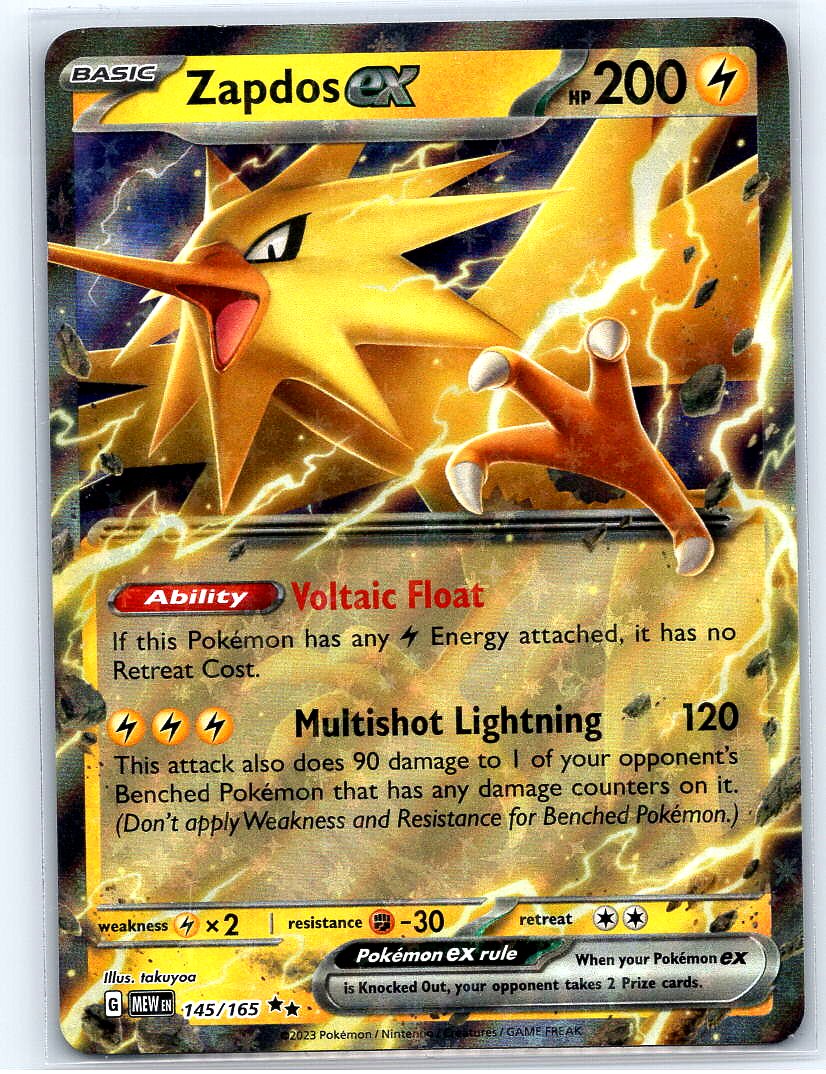 Zapdos ex Holo Double Rare SV: Scarlet & Violet 151 145/165 NM