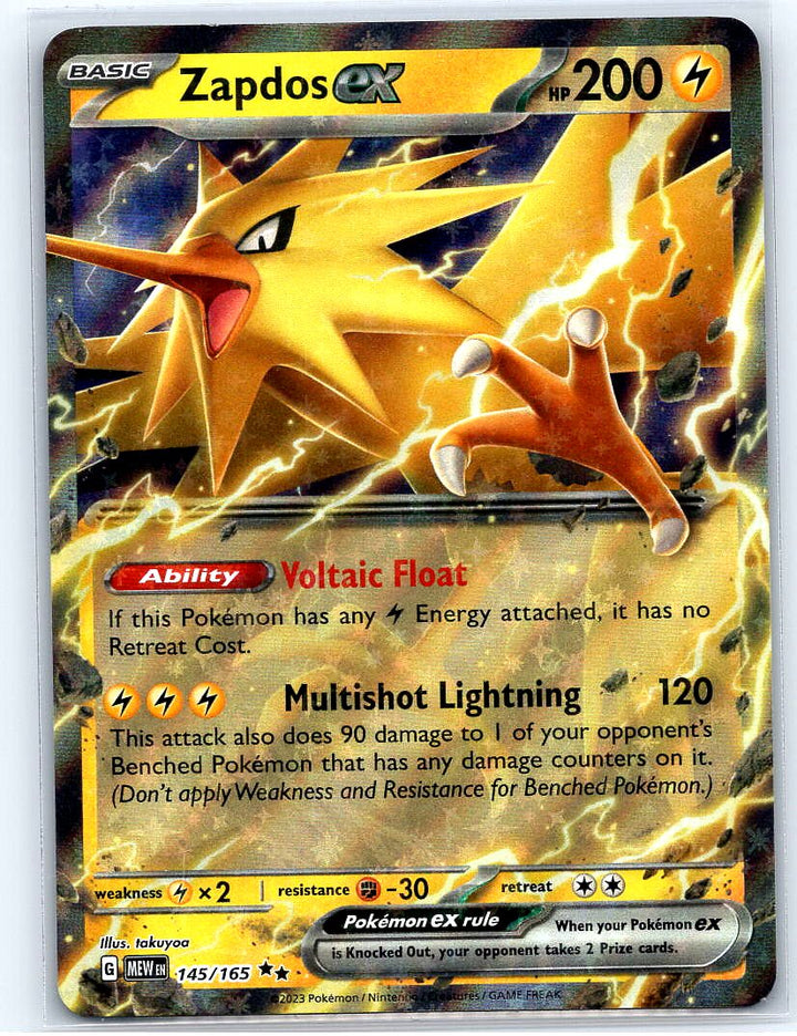 Zapdos ex Holo Double Rare SV: Scarlet & Violet 151 145/165 NM