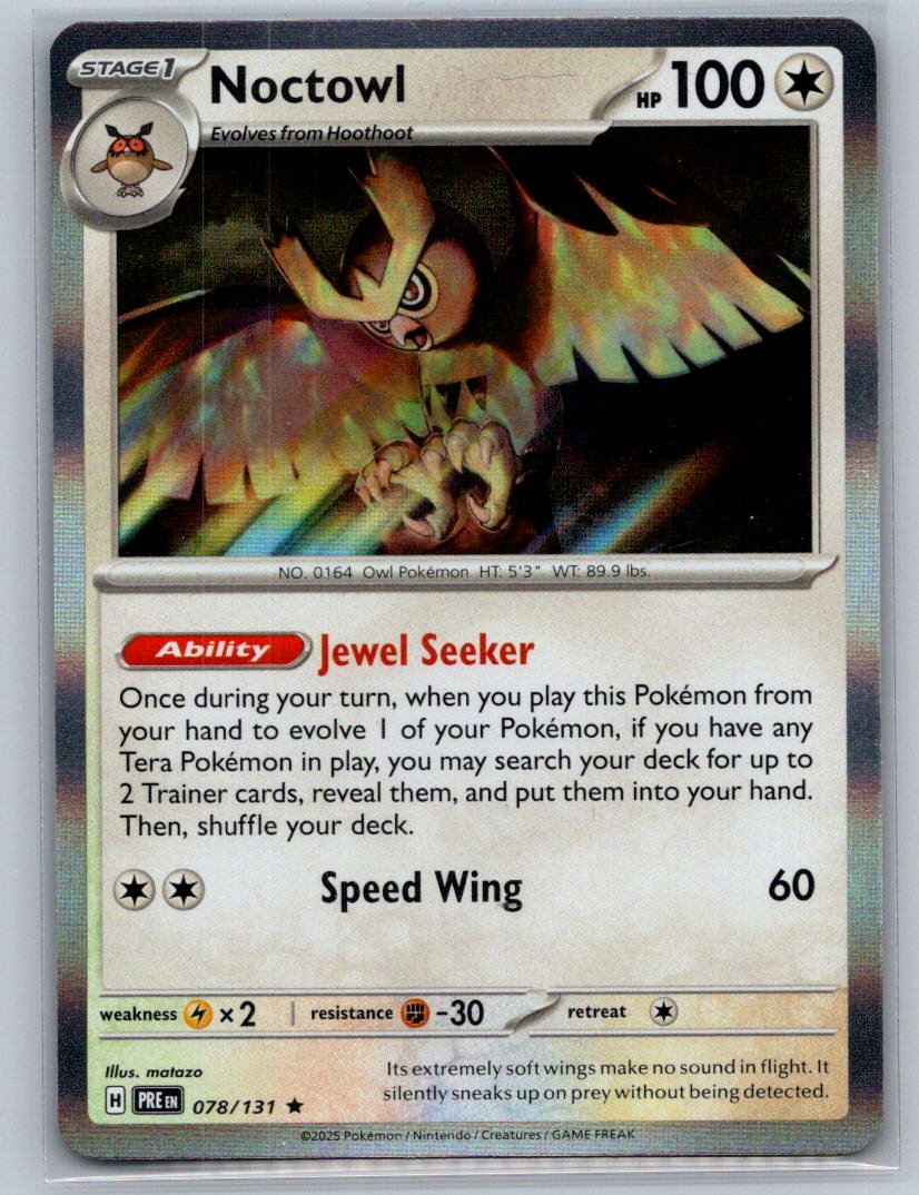 Noctowl Holo Rare SV: Prismatic Evolutions 078/131 NM