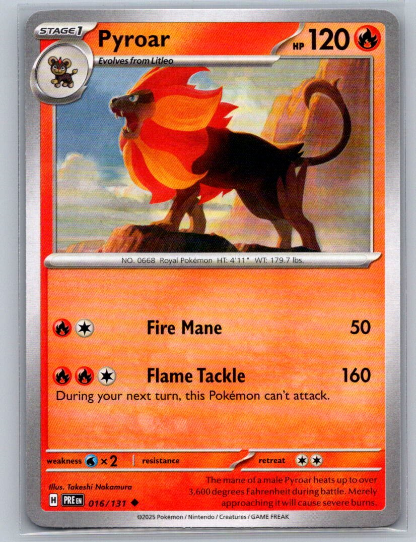 Pyroar Uncommon SV: Prismatic Evolutions 016/131 NM