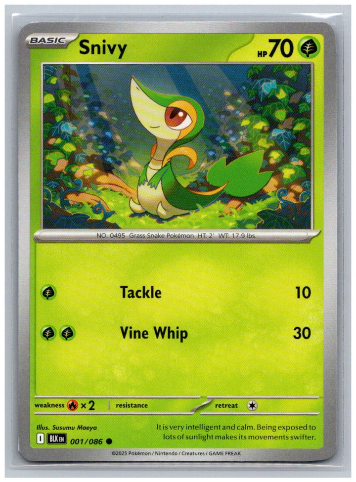 Snivy Common SV: Black Bolt 001/086 NM