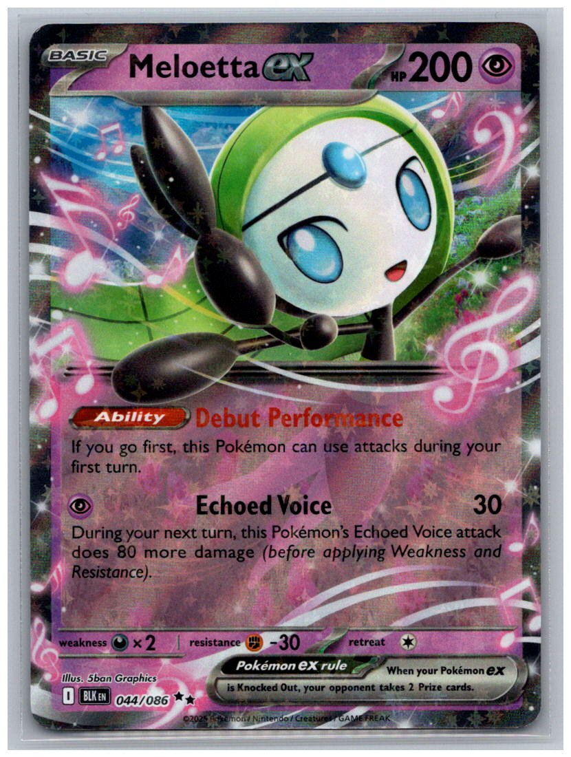 Meloetta ex Holo Double Rare SV: Black Bolt 044/086 NM