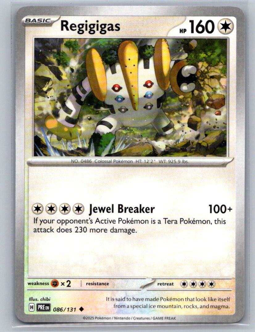 Regigigas Uncommon Prize Pack Series Cards 086/131 NM