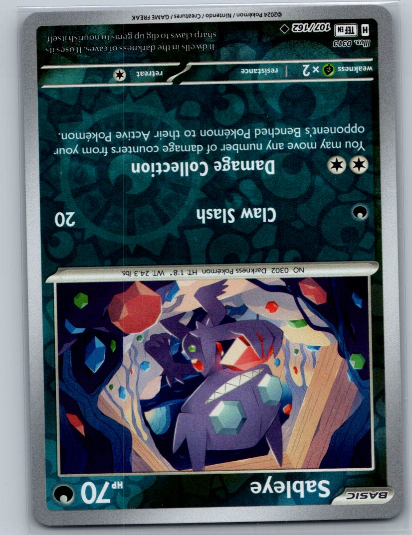 Sableye Reverse Holo Uncommon SV05: Temporal Forces 107/162 NM