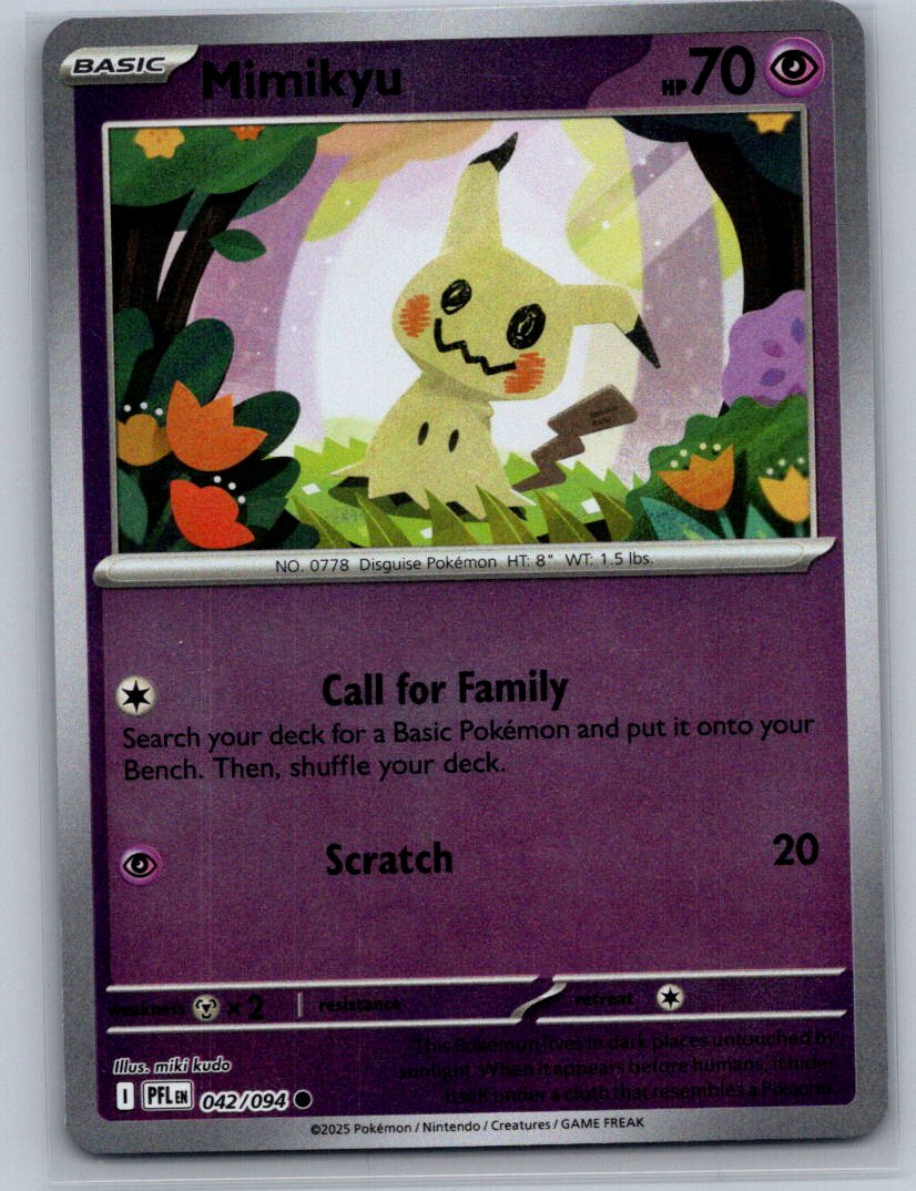 Mimikyu Reverse Holo Common ME02: Phantasmal Flames 042/094 NM