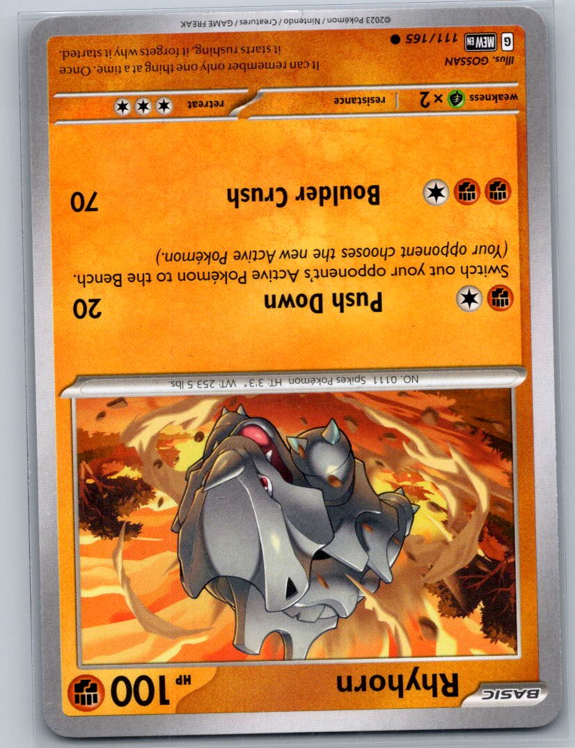 Rhyhorn Common SV: Scarlet & Violet 151 111/165 NM