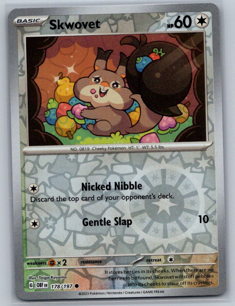 Skwovet Reverse Holo Common SV03: Obsidian Flames 178/197 NM