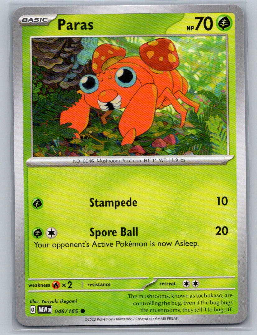 Paras Common SV: Scarlet & Violet 151 046/165 NM