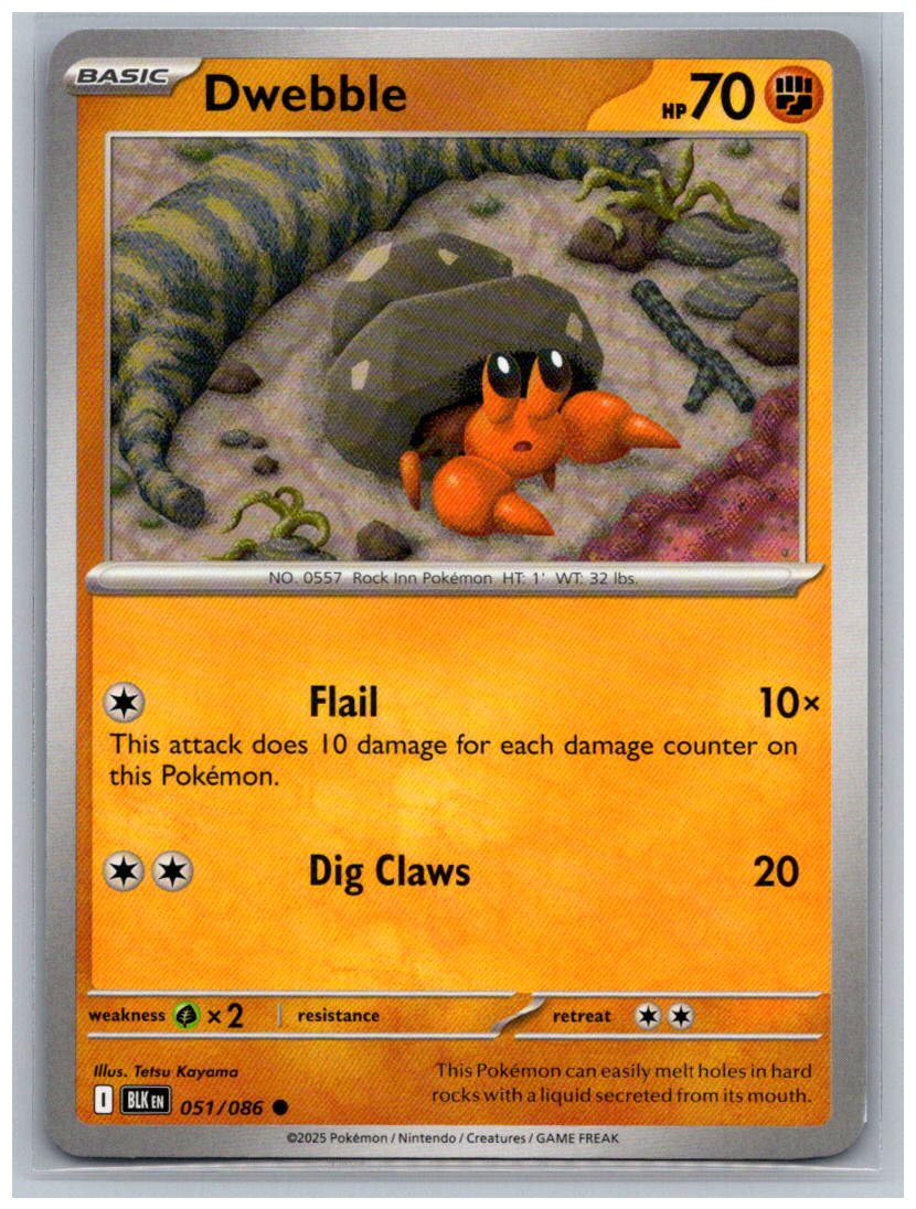 Dwebble Common SV: Black Bolt 051/086 NM