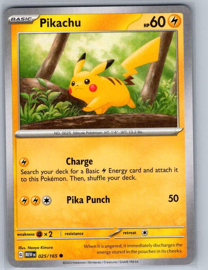 Pikachu - Common SV: Scarlet & Violet 151 025/165 NM