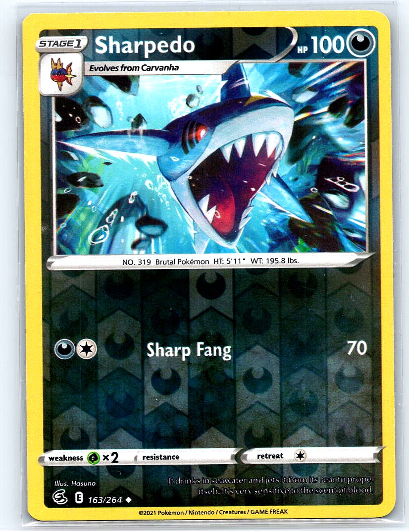 Sharpedo Reverse Holo Uncommon SWSH08: Fusion Strike 163/264 NM