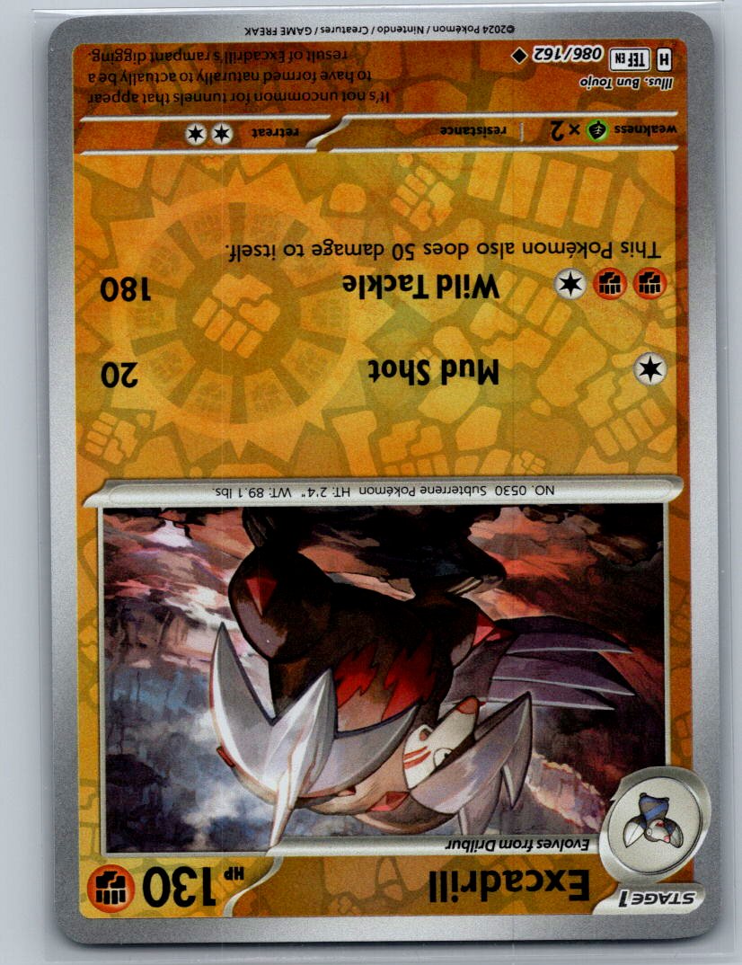 Excadrill - Reverse Holo Uncommon SV05: Temporal Forces 086/162 NM