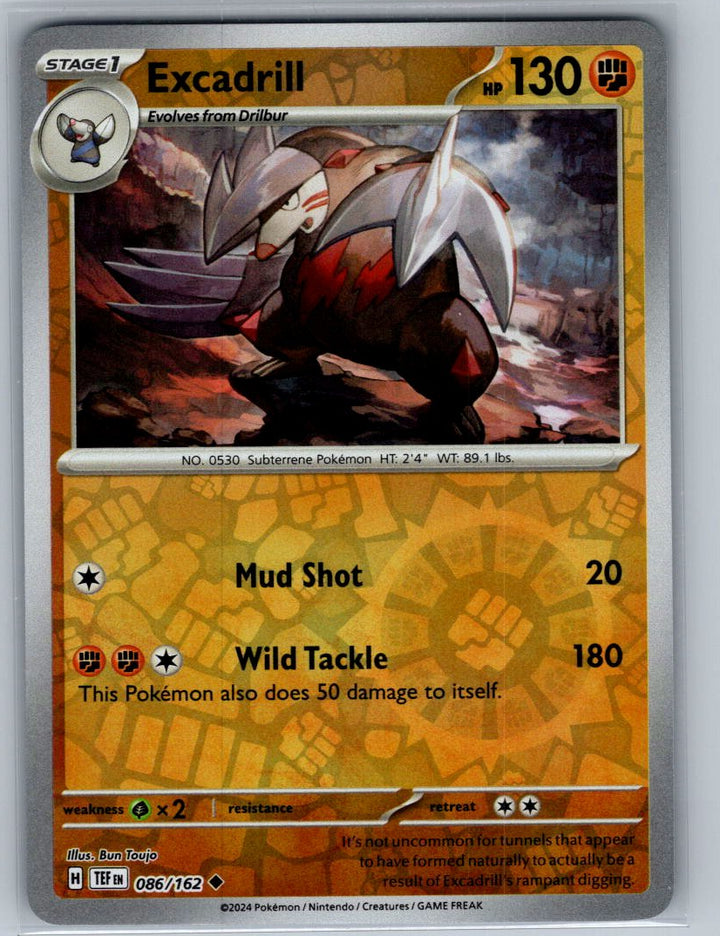 Excadrill - Reverse Holo Uncommon SV05: Temporal Forces 086/162 NM
