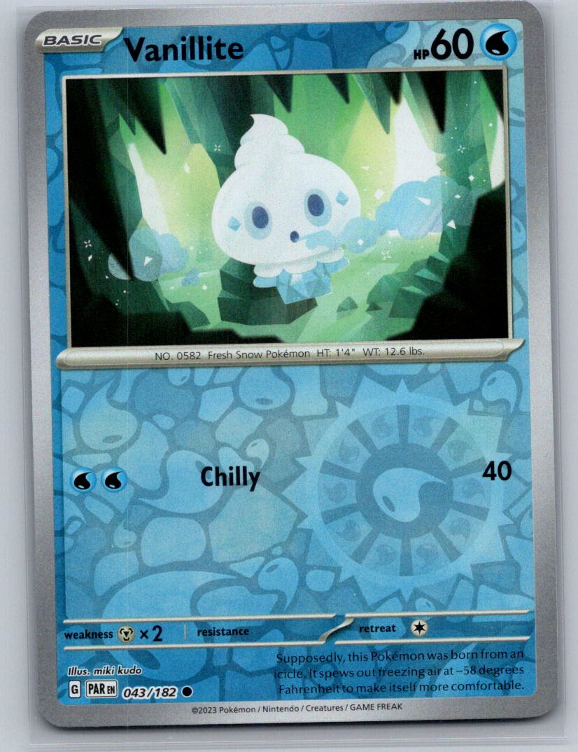 Vanillite Reverse Holo Common SV04: Paradox Rift 043/182 NM