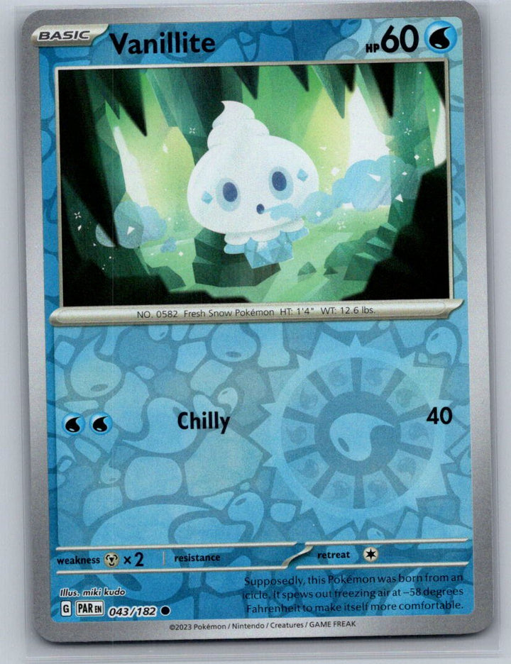 Vanillite Reverse Holo Common SV04: Paradox Rift 043/182 NM