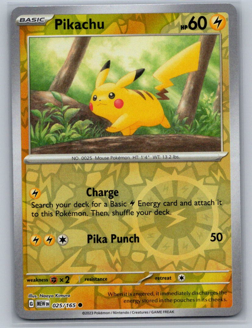 Pikachu - Reverse Holo Common SV: Scarlet & Violet 151 025/165 NM