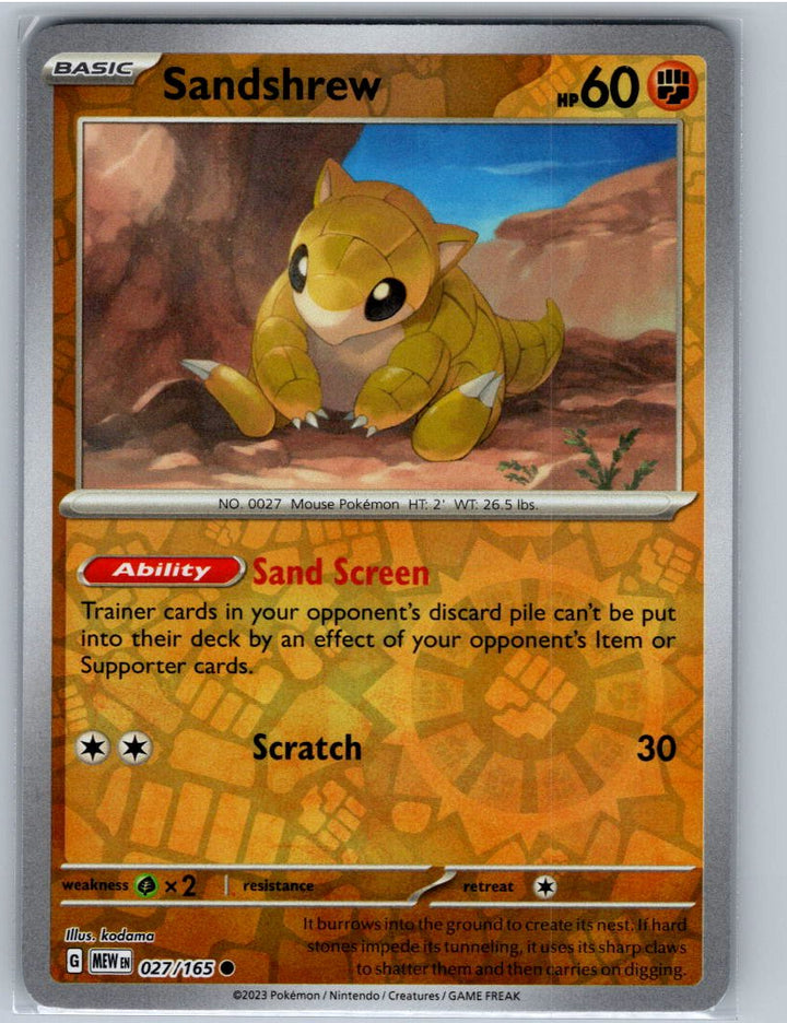 Sandshrew Common SV: Scarlet & Violet 151 027/165 NM