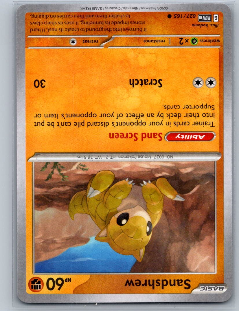Sandshrew Common SV: Scarlet & Violet 151 027/165 NM