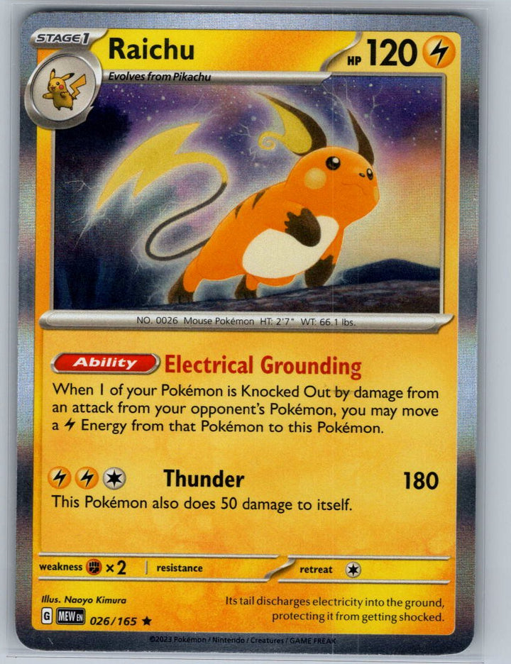 Raichu Holo Rare SV: Scarlet & Violet 151 026/165 NM