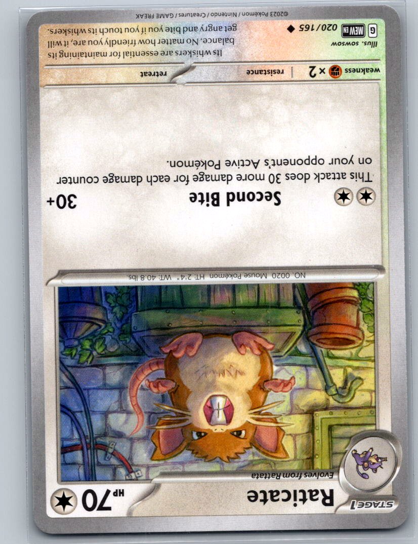 Raticate Uncommon SV: Scarlet & Violet 151 020/165 NM