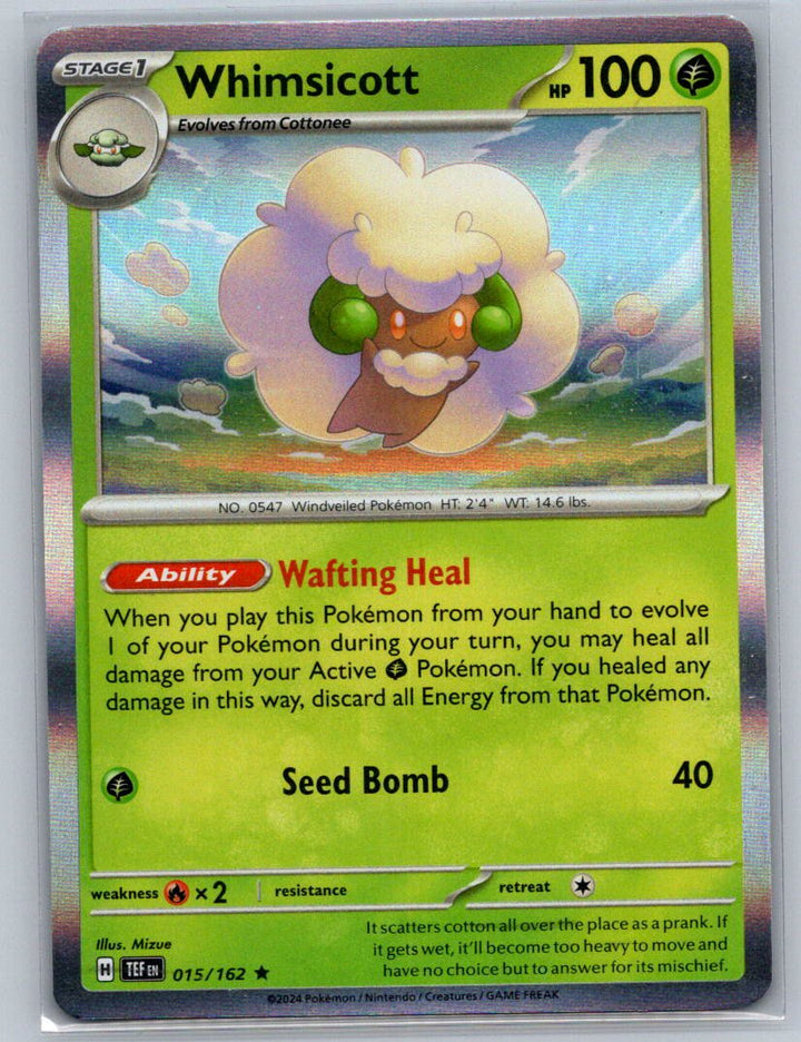 Whimsicott Holo Rare SV05: Temporal Forces 015/162 NM