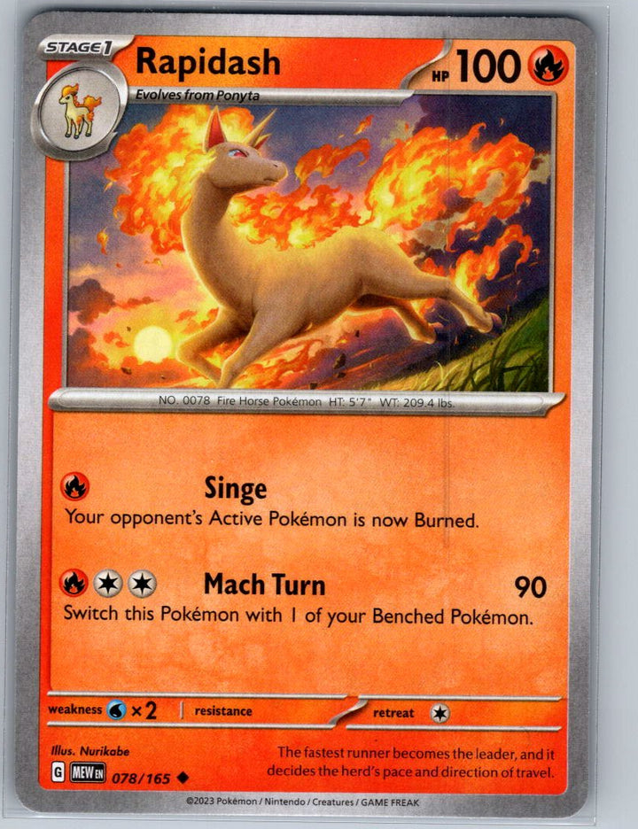 Rapidash Uncommon SV: Scarlet & Violet 151 078/165 NM